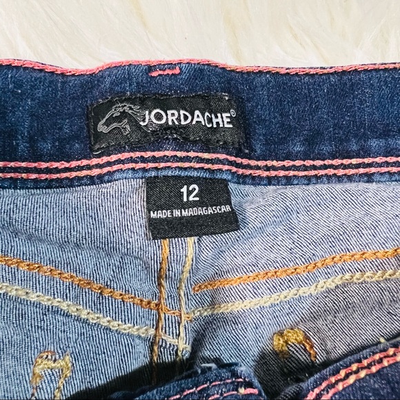 Jordache Bermuda Stretchy Blue Jean Shorts Girls 12 - Picture 2 of 3
